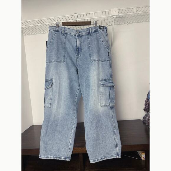 Silver Jeans Co. Denim - Silver Jeans Co. Denim Utility Cargo Jeans Mid Rise Straight Leg size 14W